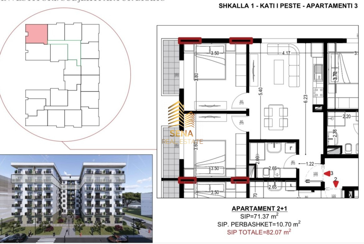 Shitet, Apartament 2+1+2blk, Golem-Flower Hotel, 98.500 Euro