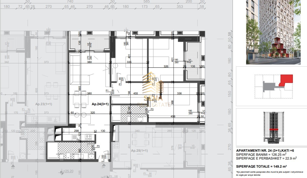 Shitet Apartament 3+1+2Wc+2Blk, Filigree Tower – Xhamllik, 325.800 Euro