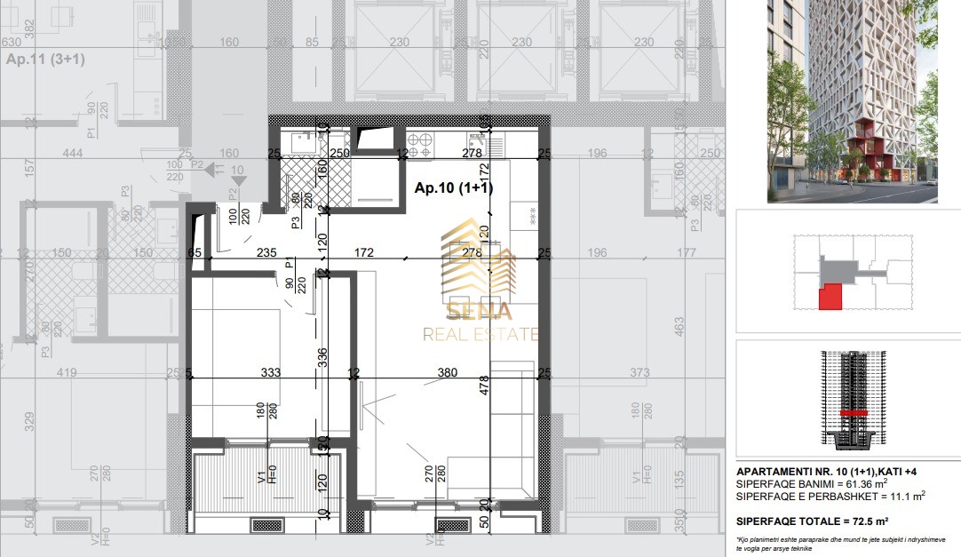 Shitet Apartament 1+1+Blk, Filigree Tower – Xhamllik, 159.500 Euro