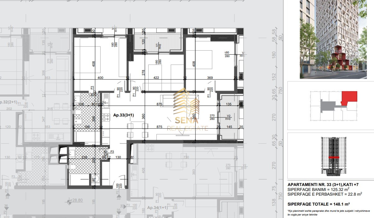 Shitet Apartament 3+1+2Wc+2Blk, Filigree Tower – Xhamllik, 328.200 Euro