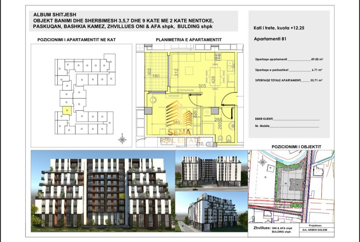 Shitet, Apartament 1+1+blk, Paskuqan – BelFiore 1 Residence , 75.200 Euro
