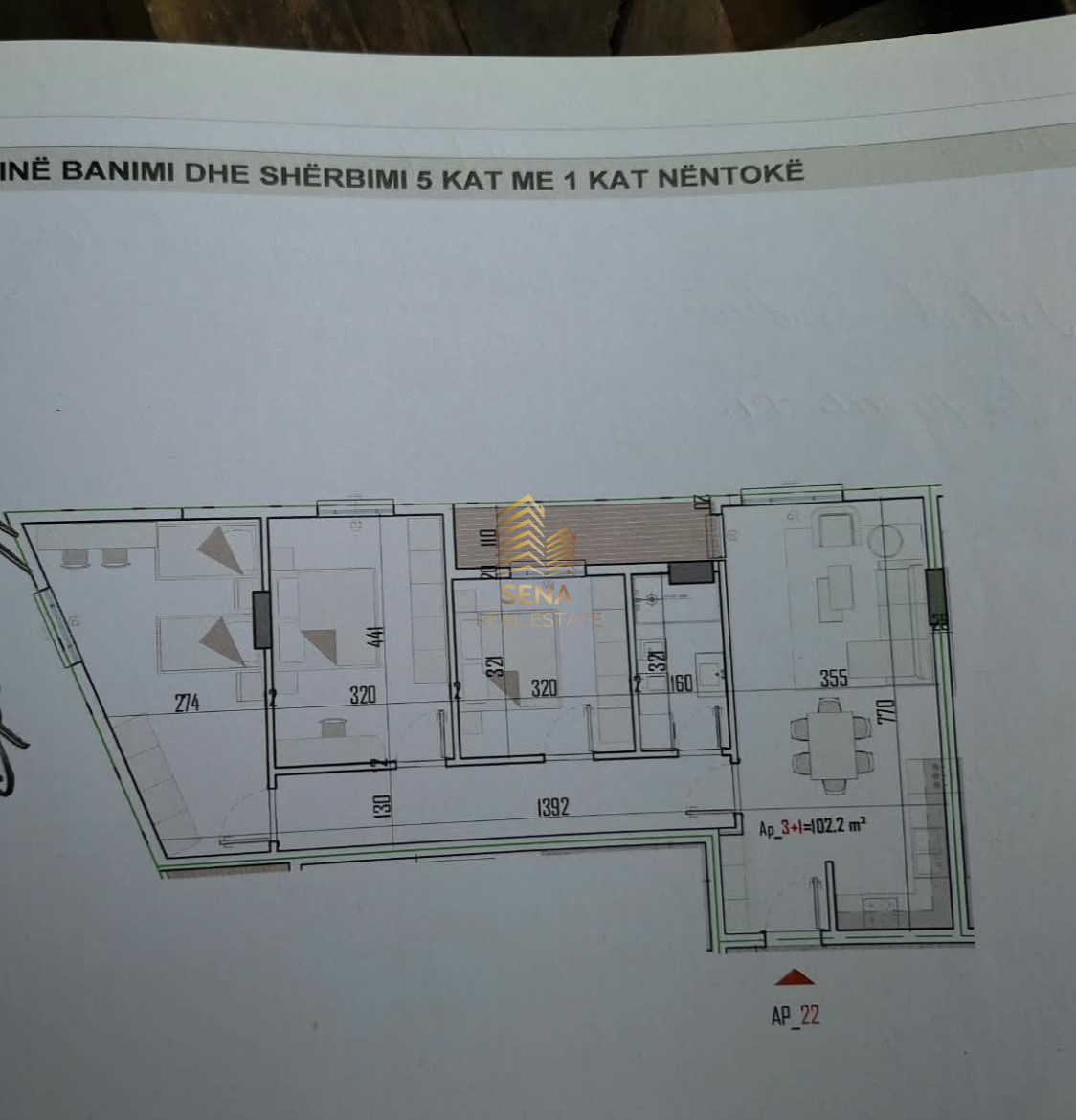 Shitet, Apartament 3+1+blk, Kamez, 10,800,000 Lek