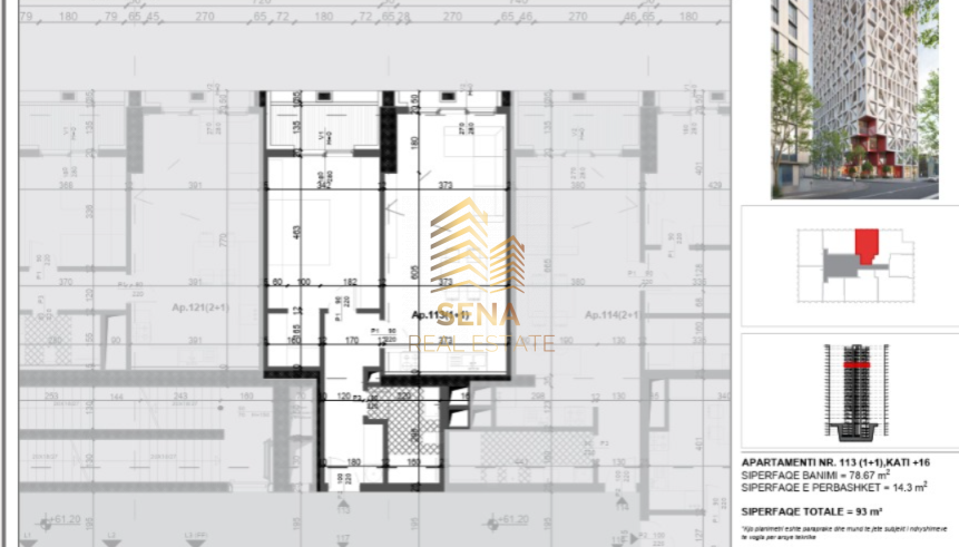 Shitet Apartament 1+1+Blk, Filigree Tower – Xhamllik, 204.600 Euro