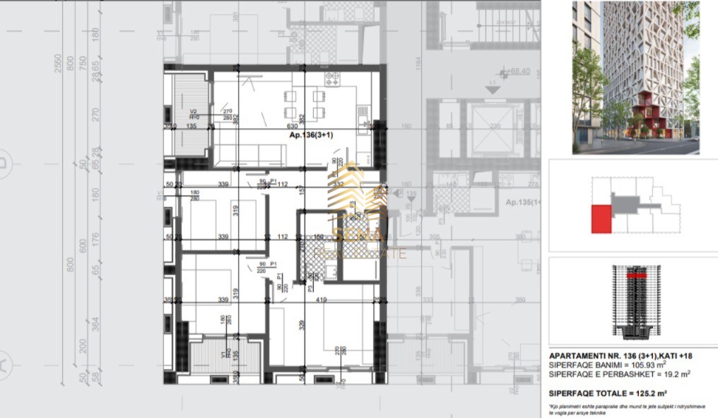Shitet Apartament 3+1+2Wc+2Blk, Filigree Tower – Xhamllik, 308,000 Euro