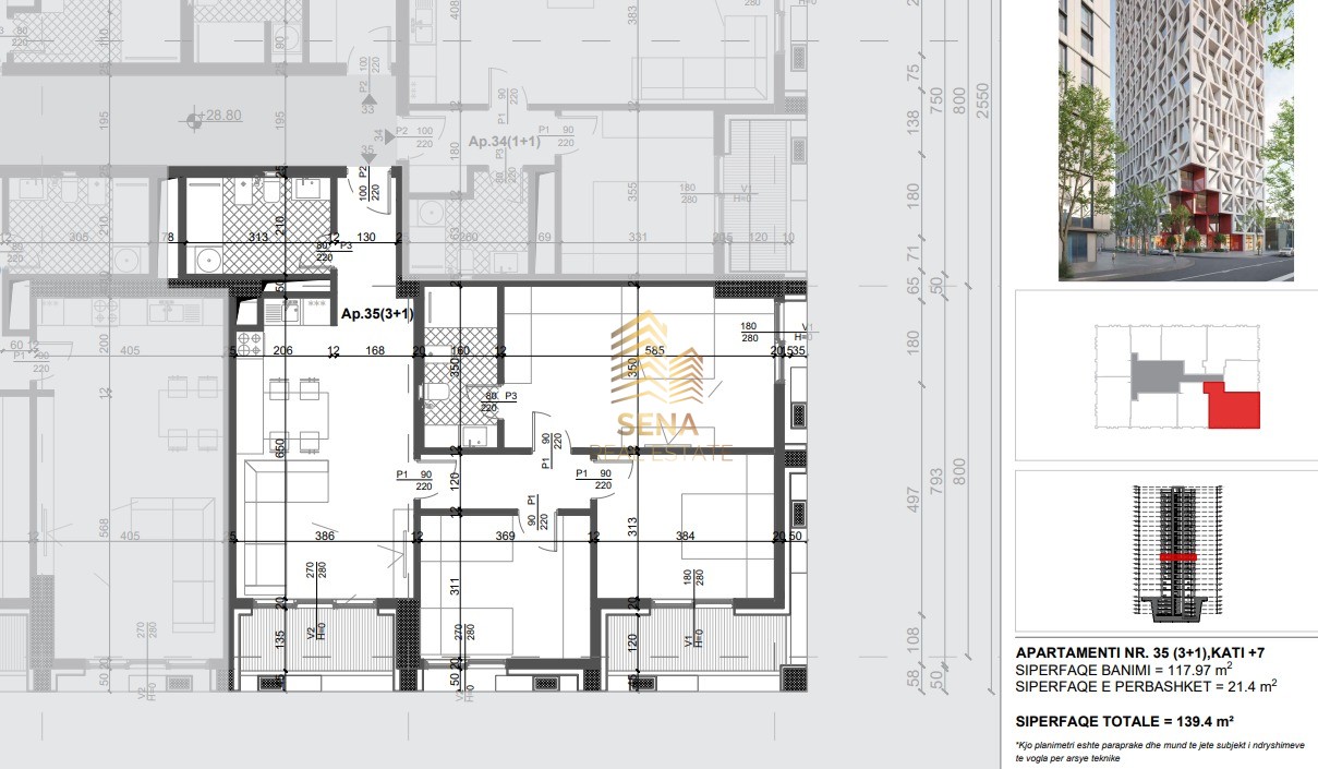 Shitet Apartament 3+1+2Wc+2Blk, Filigree Tower – Xhamllik, 311.000 Euro