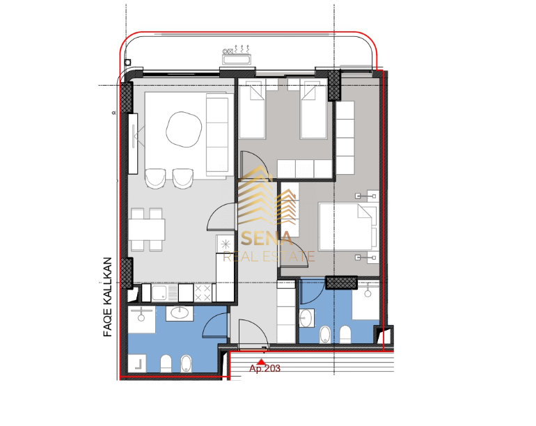 Shitet, Apartament 2+1+2+blk, Rruga e Dibres – Pas Amerikan II, 1800 Euro/ m²