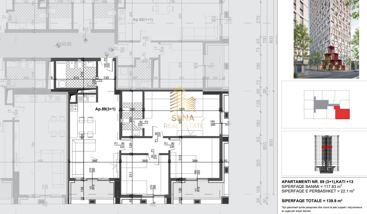 Shitet Apartament 3+1+2Wc+2Blk, Filigree Tower – Xhamllik, 311.000 Euro