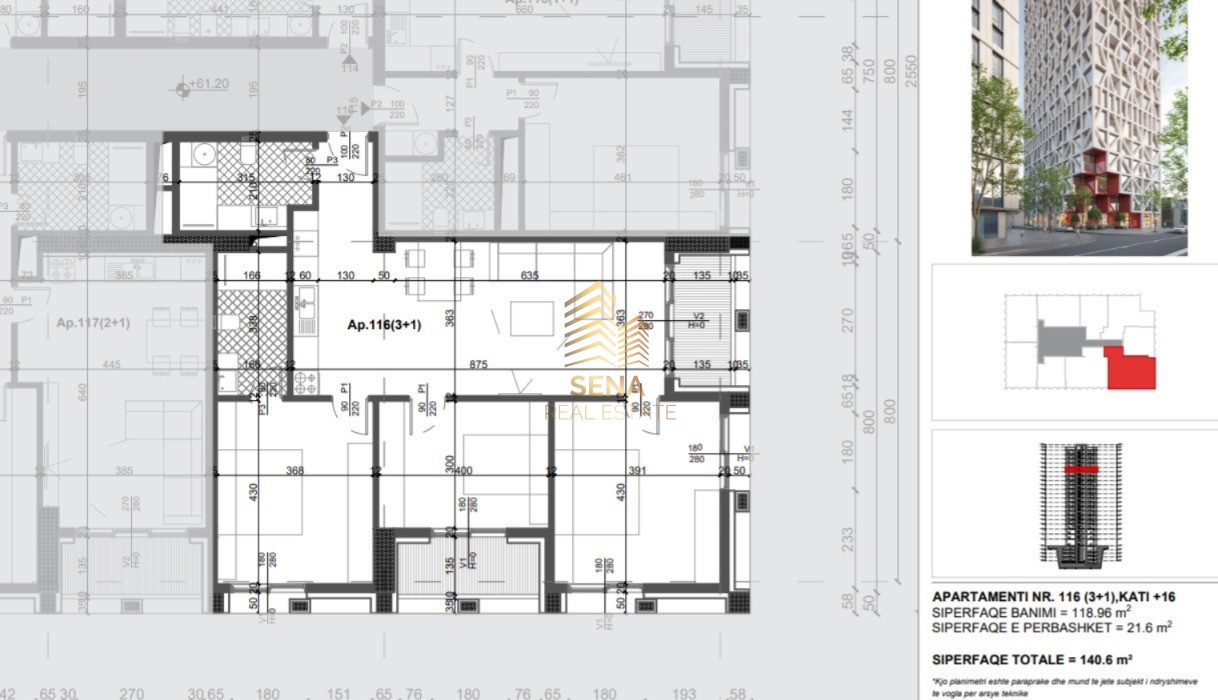 Shitet Apartament 3+1+2Wc+2Blk, Filigree Tower – Xhamllik, 311.000 Euro