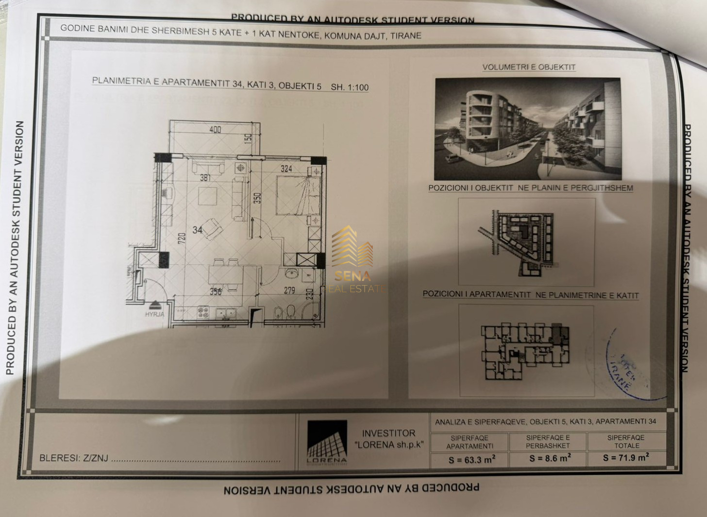 Shitet, Apartament 1+1+BLK, Shkoze – Kompleksi Tom Doshi, 100.600 Euro