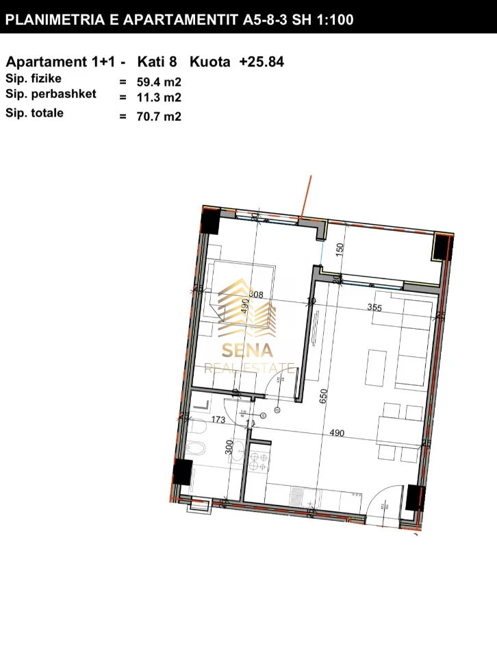 Shitet, Apartament 1+1+BLK, Paskuqan – “Aluna” Residence, 88.400 Euro