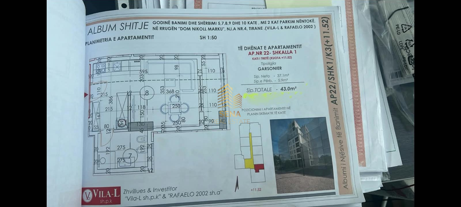 Shitet Garsoniere+blk , Rruga Dibres 6.200.000 Lek