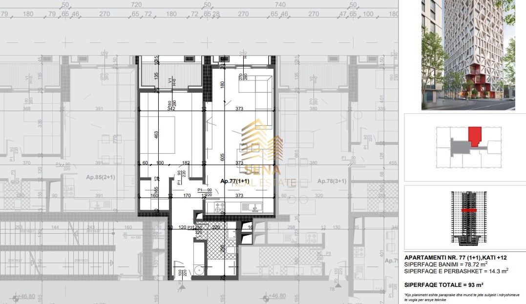 Shitet Apartament 1+1+Blk, Filigree Tower – Xhamllik, 204.600 Euro