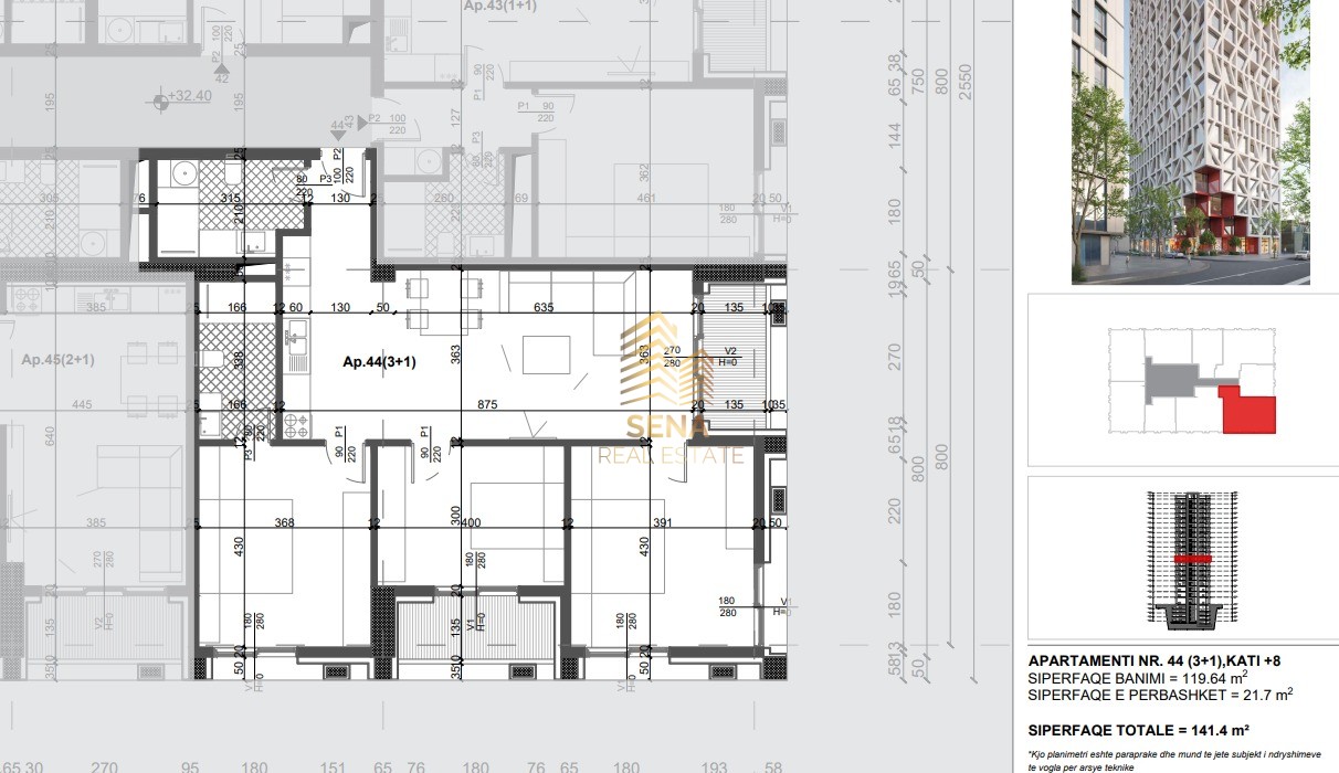Shitet Apartament 3+1+2Wc+2Blk, Filigree Tower – Xhamllik, 306.600 Euro