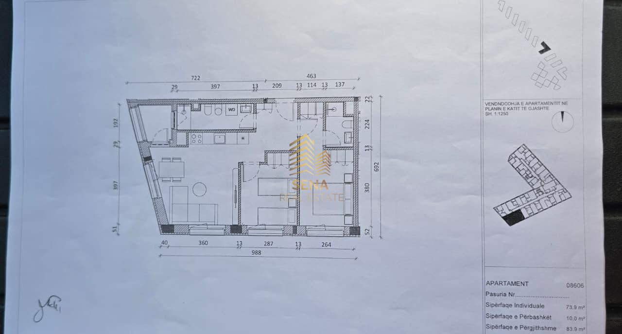 Shitet, Okazion Apartament 2+1++2WC+Blk, Ali Demi- Rezidenca Kadiu, 134.000 Euro
