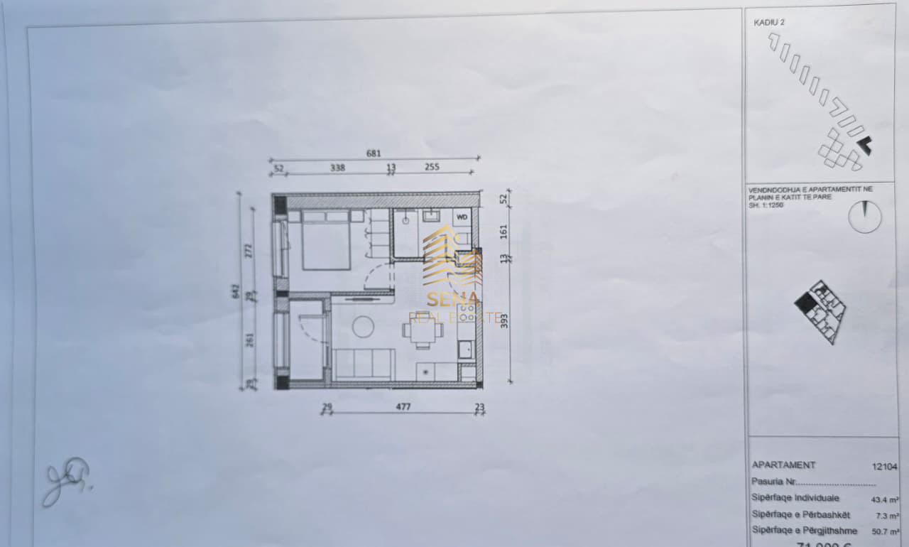 Shitet, Okazion Apartament 1+1+Blk, Ali Demi- Rezidenca Kadiu, 81.000 Euro