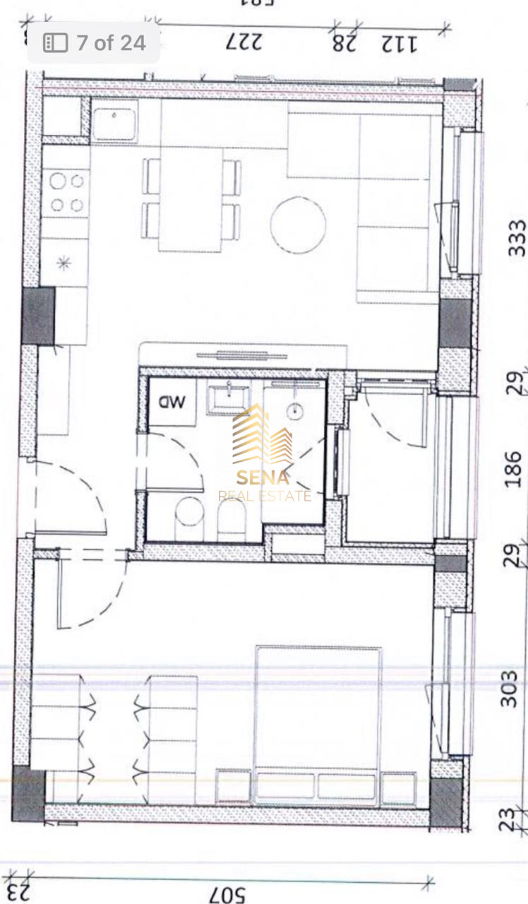 Shitet, Apartament 1+1+Blk, Ali Demi- Rezidenca Kadiu, 11.500.000 Lek