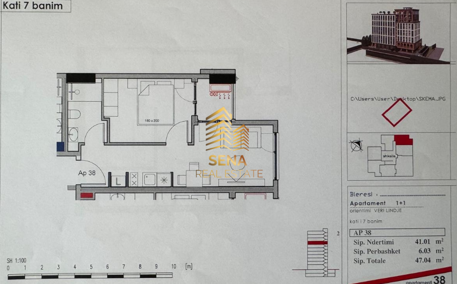 Shitet, Apartament 1+1+blk, Rezidenca Henke– Yzberisht, 105.000 Euro