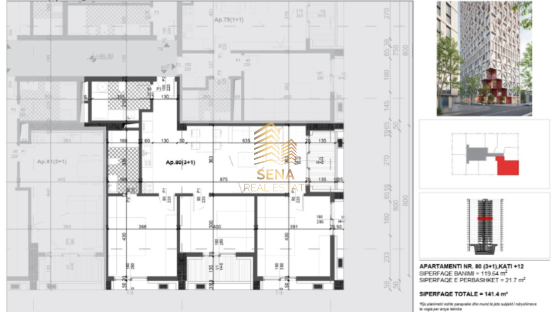 Shitet Apartament 3+1+2Wc+Blk, Filigree Tower – Xhamllik,311,000 Euro